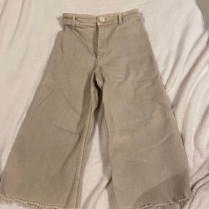 Zara coulette style cut jeans khaki